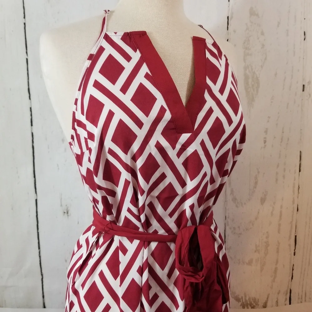 MUD PIE Gameday Racerback Dress Burgundy/White - Picture 3 of 6